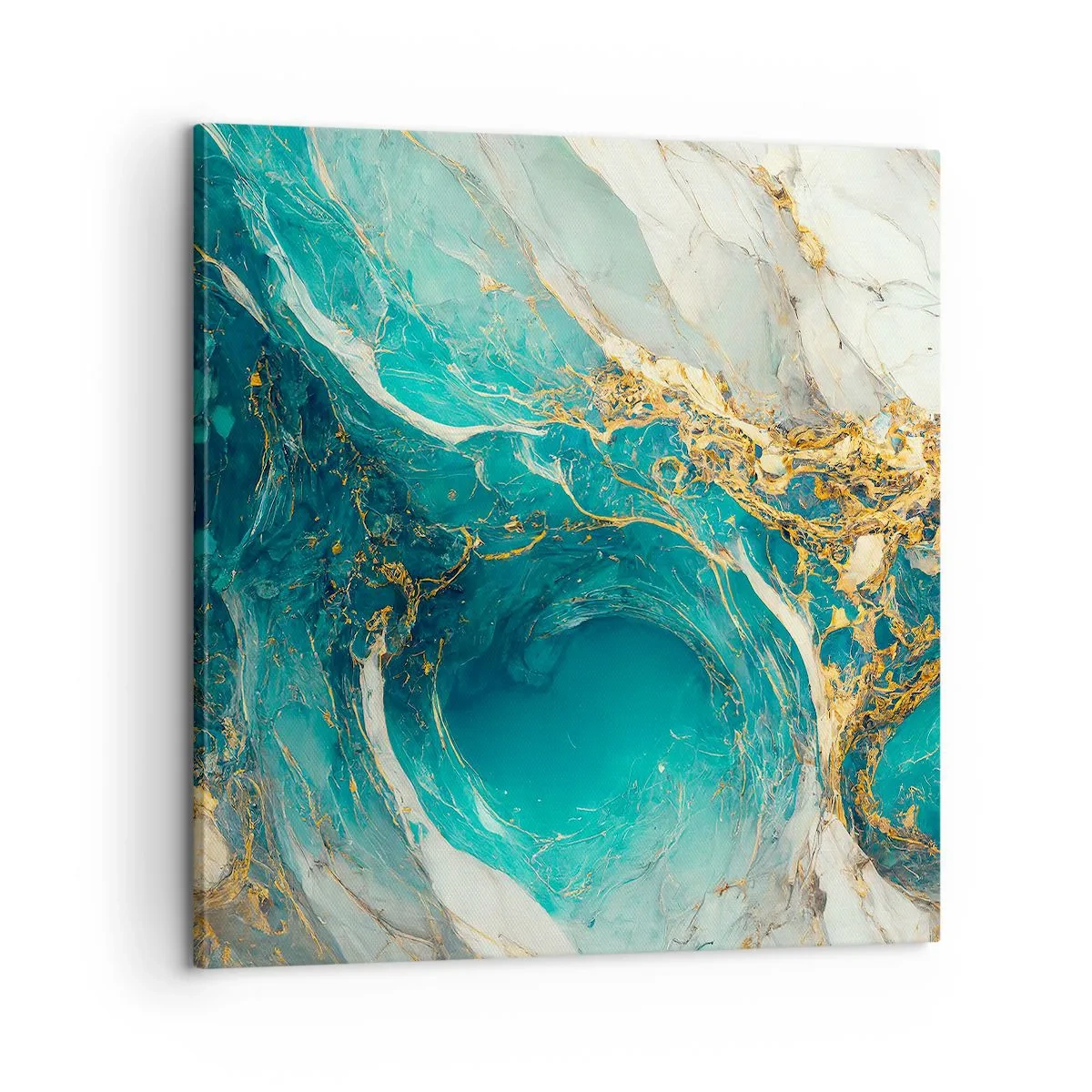 Impression sur toile - Image sur toile - Composition en veines d'or - 60x60 cm