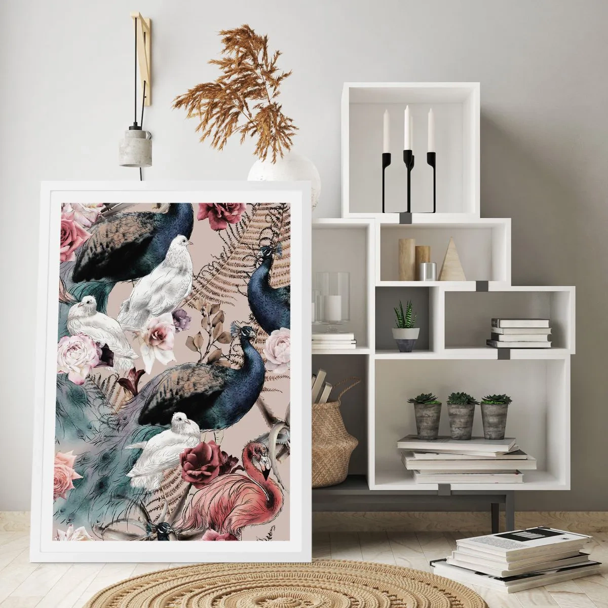 Affiche dans un cadre blanc - Poster - Dans un jardin de palace - 30x40 cm