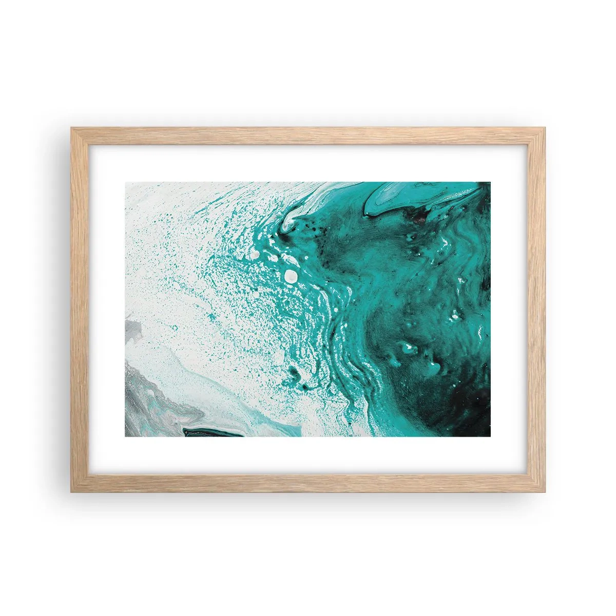 Affiche dans un chêne clair - Poster - Se fondre dans le bleu et le turquoise - 40x30 cm