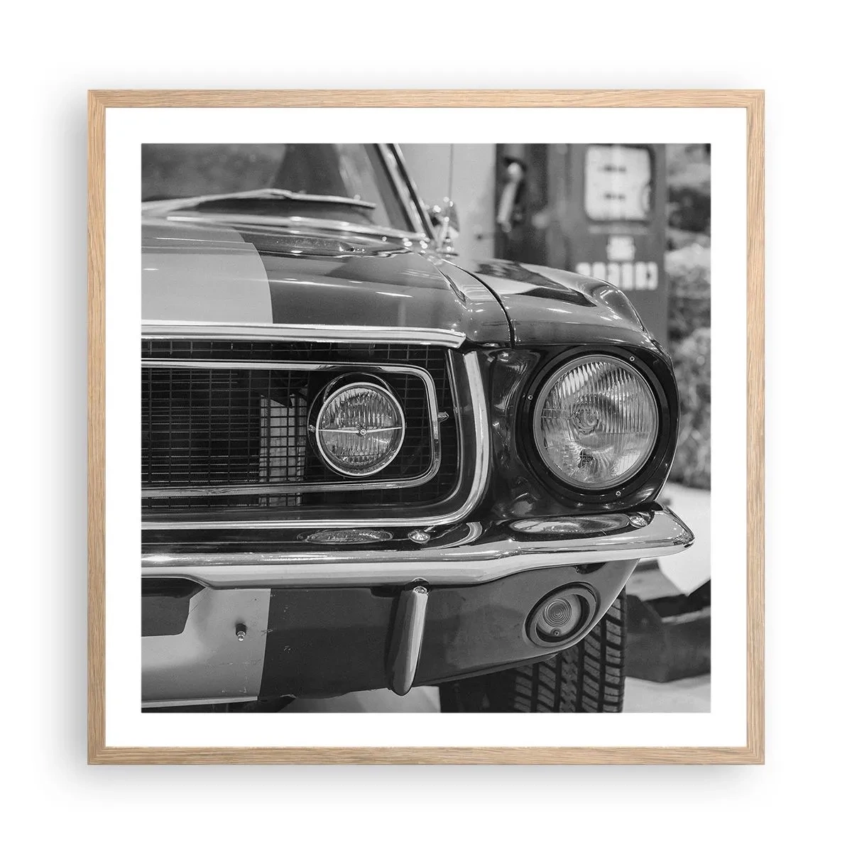 Affiche dans un chêne clair - Poster - Conduire dur - 60x60 cm