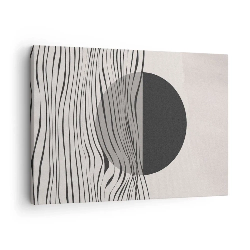 Impression sur toile - Image sur toile - Lignes abstraites et formes géométriques aux couleurs douces - 70x50cm - Demi composition - Décoration murale moderne pour le salon et la chambre ARTTOR