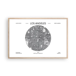 Affiche dans un chêne clair - Poster - Anatomie de Los Angeles - 91x61 cm
