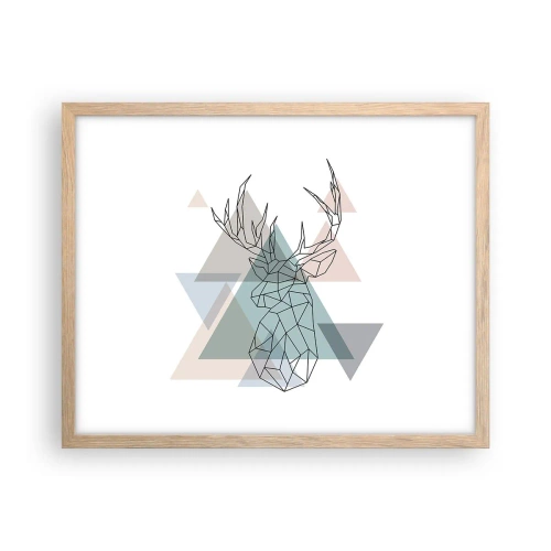 Affiche dans un chêne clair - Poster - Dans une forêt géométrique - 50x40 cm