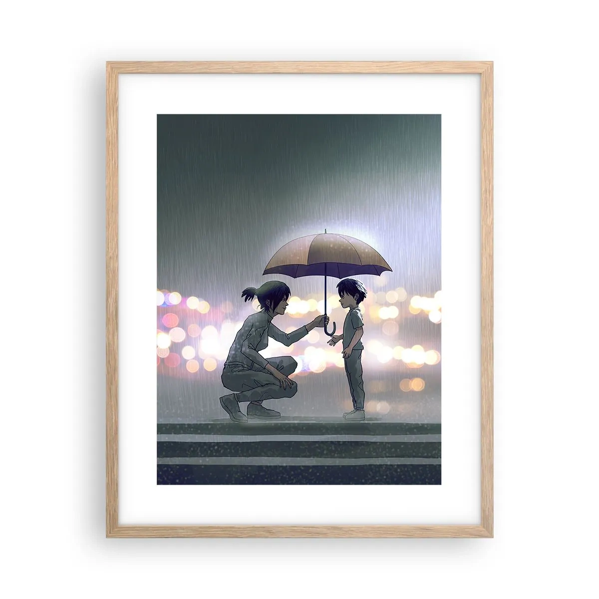 Affiche dans un chêne clair - Poster - Et maintenant, tout va bien - 40x50 cm