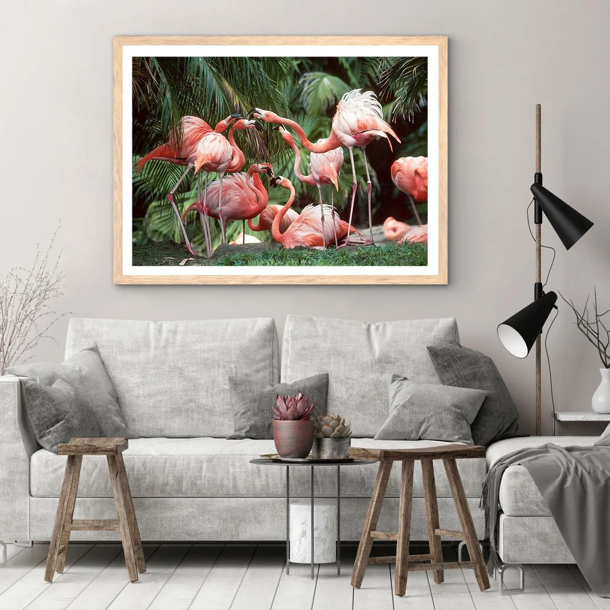 Affiche dans un chêne clair - Poster - Potins d'après-midi - 40x30 cm