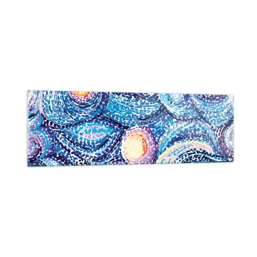Impression sur verre - Image sur verre - Une interprétation artistique du ciel étoilé dans le style de Van Gogh - 160x50cm - D'après un tableau de van Gogh - Décoration murale moderne pour le salon et la chambre ARTTOR