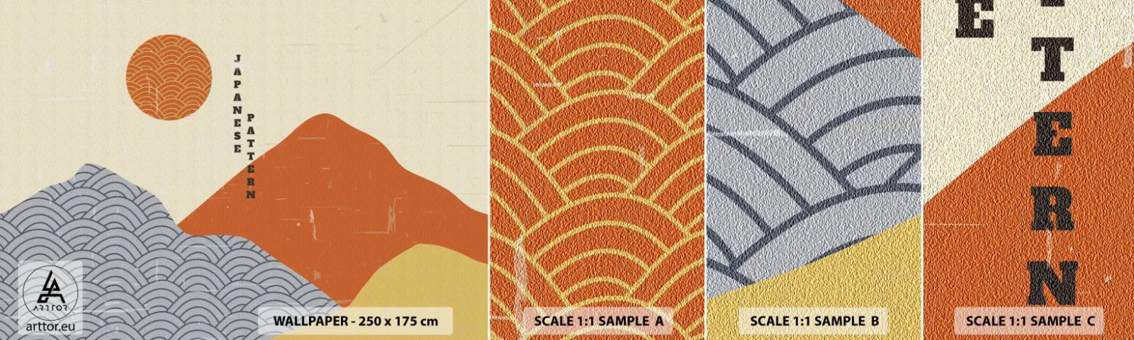 Échantillon De Papier Peint Standard Eco - Dans l'esprit japonais - asiatique, Japonais, Paysage - 100x30 cm