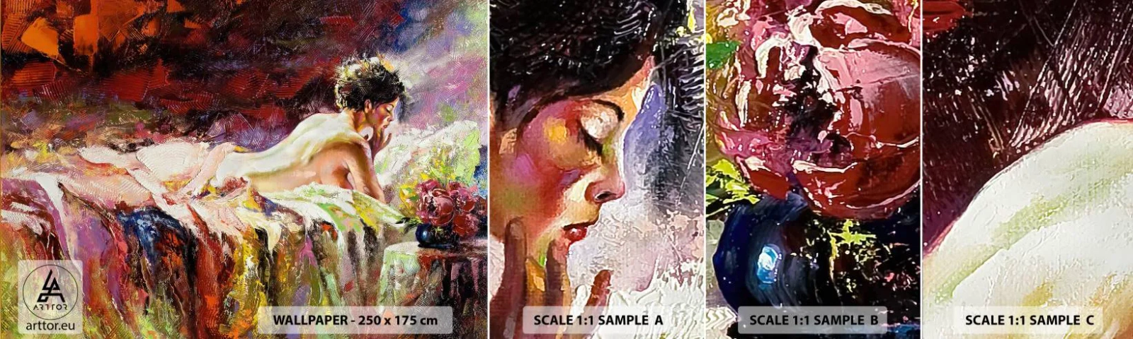 Échantillon de Papier Peint Autocollant Deluxe Sticker - Vénus en pensée - Femme, Corps, Morceau - 100x30 cm