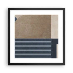 Affiche dans un cadre noir - Poster - Composition simple et en rondeur - 40x40 cm