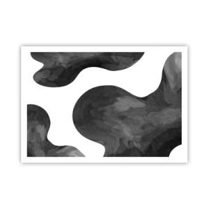 Affiche - Poster - Motif abstrait dans les tons de gris et de blanc - 100x70cm - La route du lait - Décoration murale moderne pour le salon et la chambre ARTTOR