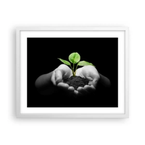 Affiche dans un cadre blanc - Poster - J'aime la nature, je la protège - 50x40 cm