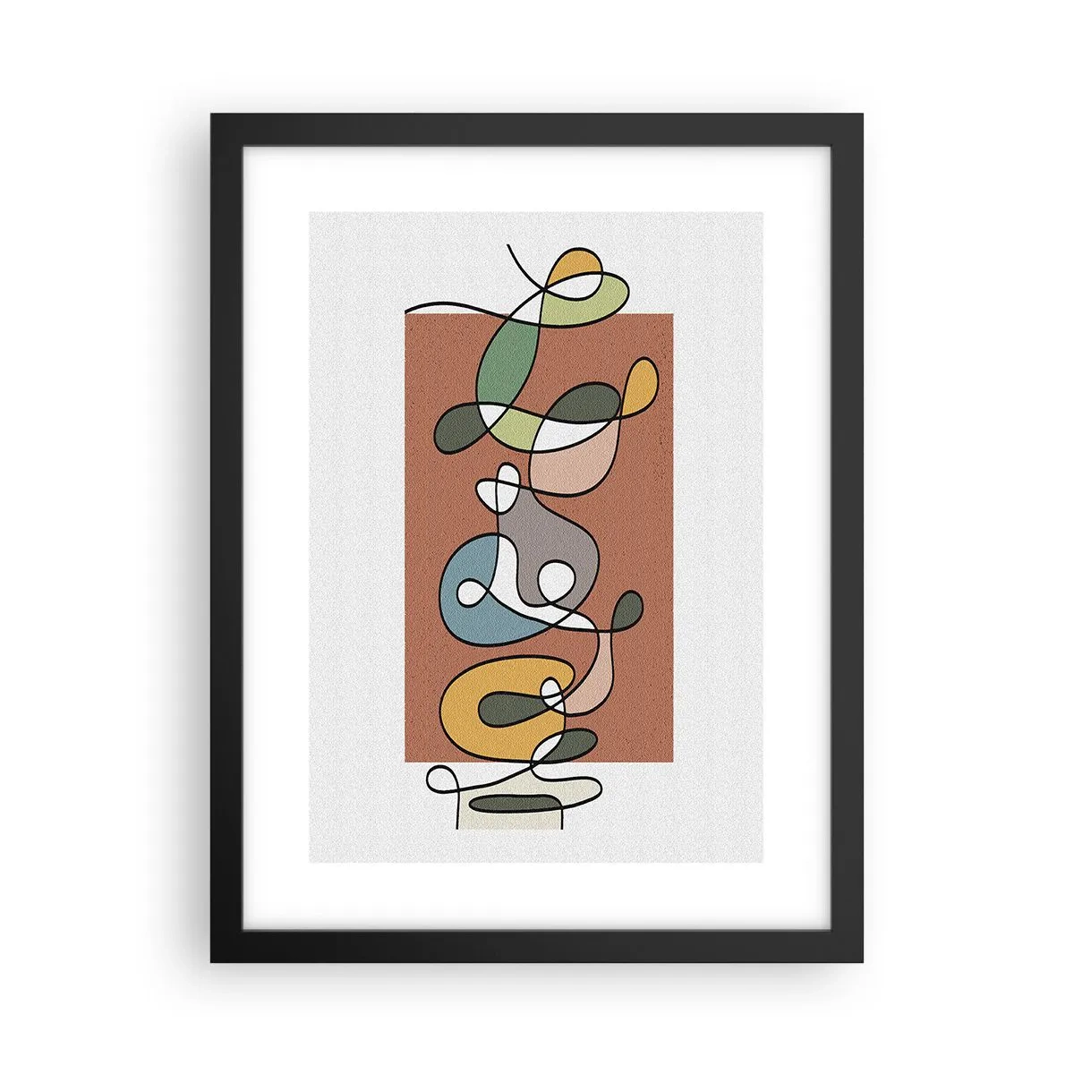 Affiche dans un cadre noir - Poster - Abstraction : danse colorée - 30x40 cm