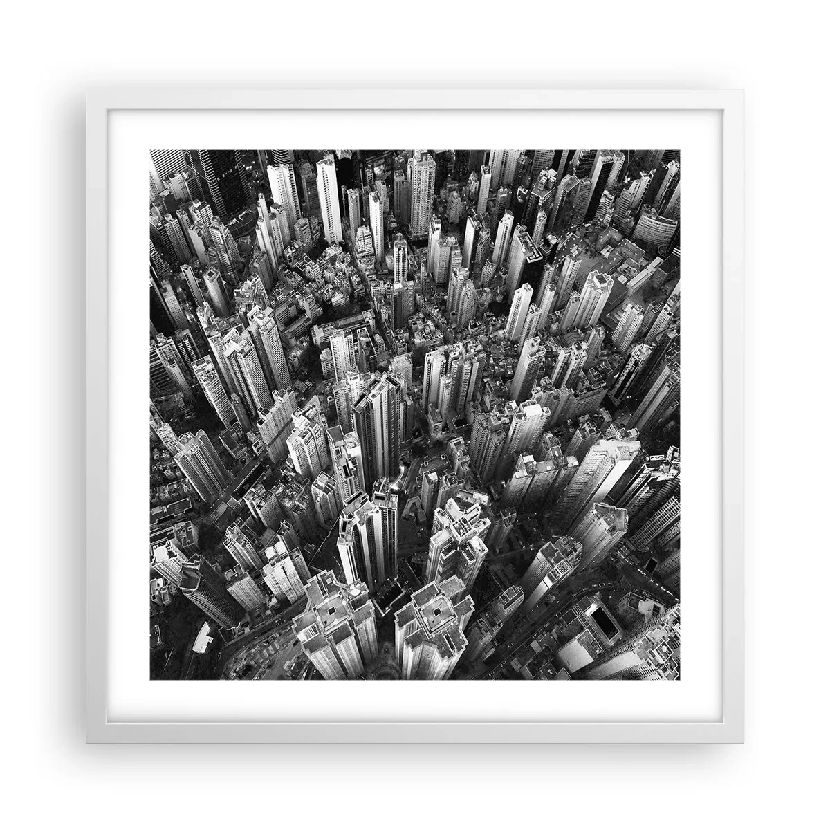 Affiche dans un cadre blanc - Poster - Toujours de plus en plus haut - 50x50 cm