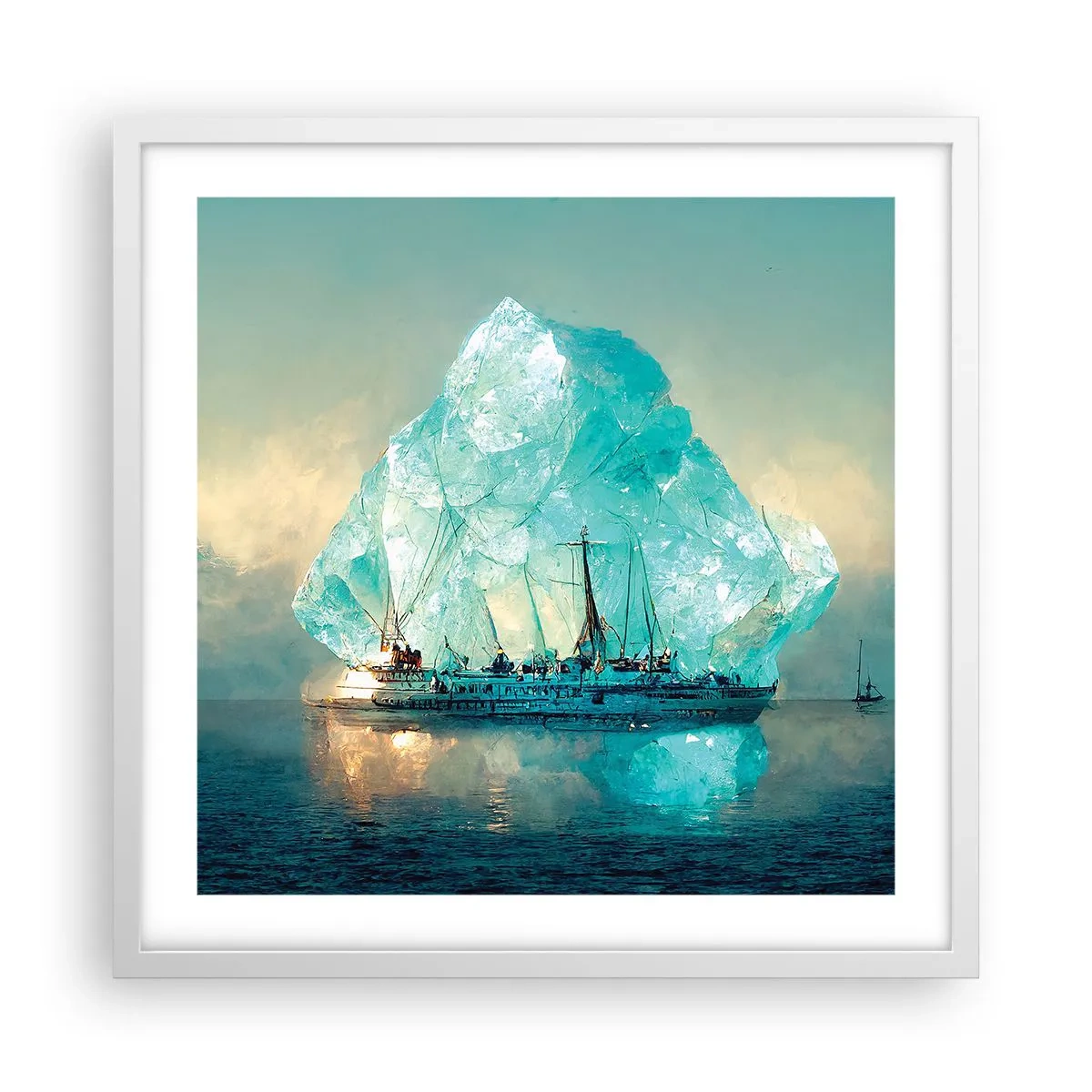 Affiche dans un cadre blanc - Poster - Diamant arctique - 50x50 cm