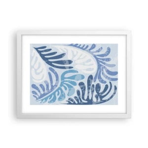 Affiche dans un cadre blanc - Poster - Fougères bleues - 40x30 cm