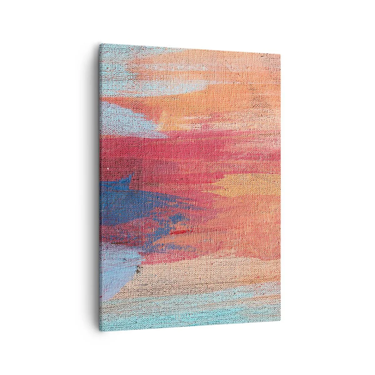 Impression sur toile - Image sur toile - Coups de pinceau abstraits et colorés - 50x70cm - Ecoulement de l'arc-en ciel - Décoration murale moderne pour le salon et la chambre ARTTOR