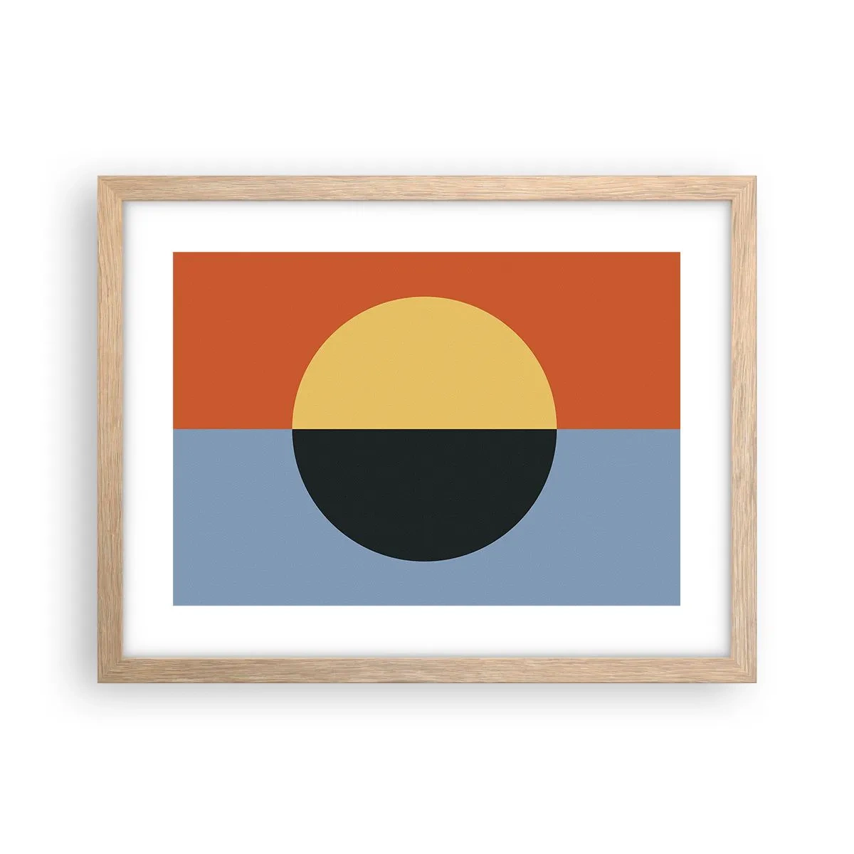 Affiche dans un chêne clair - Poster - Composition de chaleur et de fraîcheur - 40x30 cm