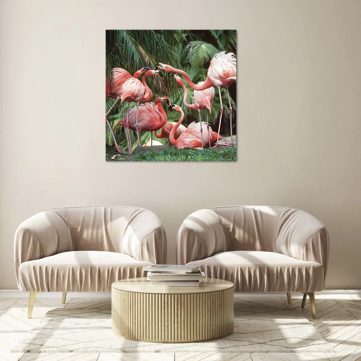 Impression sur verre - Image sur verre - Potins d'après-midi - 40x40 cm