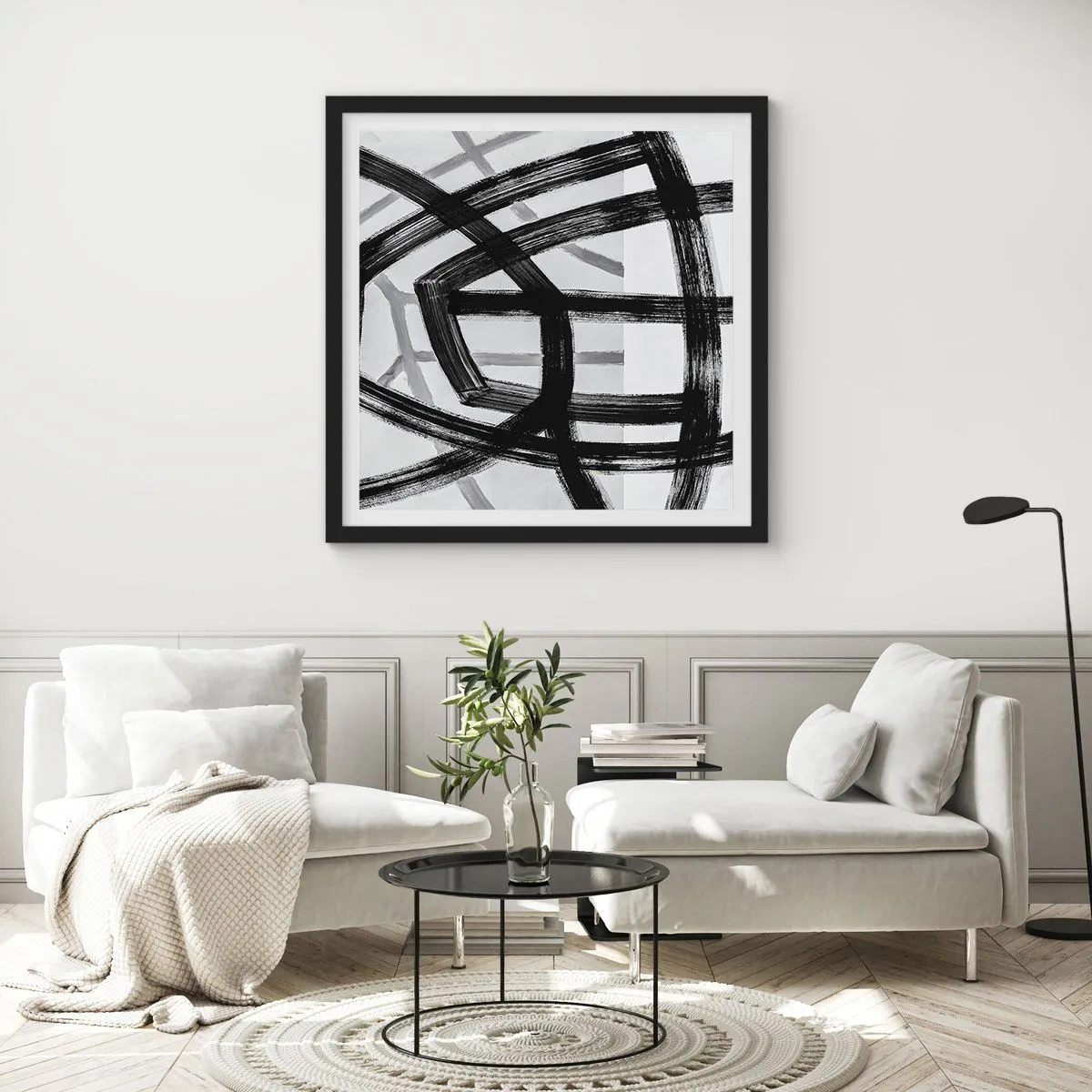 Affiche dans un cadre noir - Poster - Profondeur du bâtiment - 60x60 cm