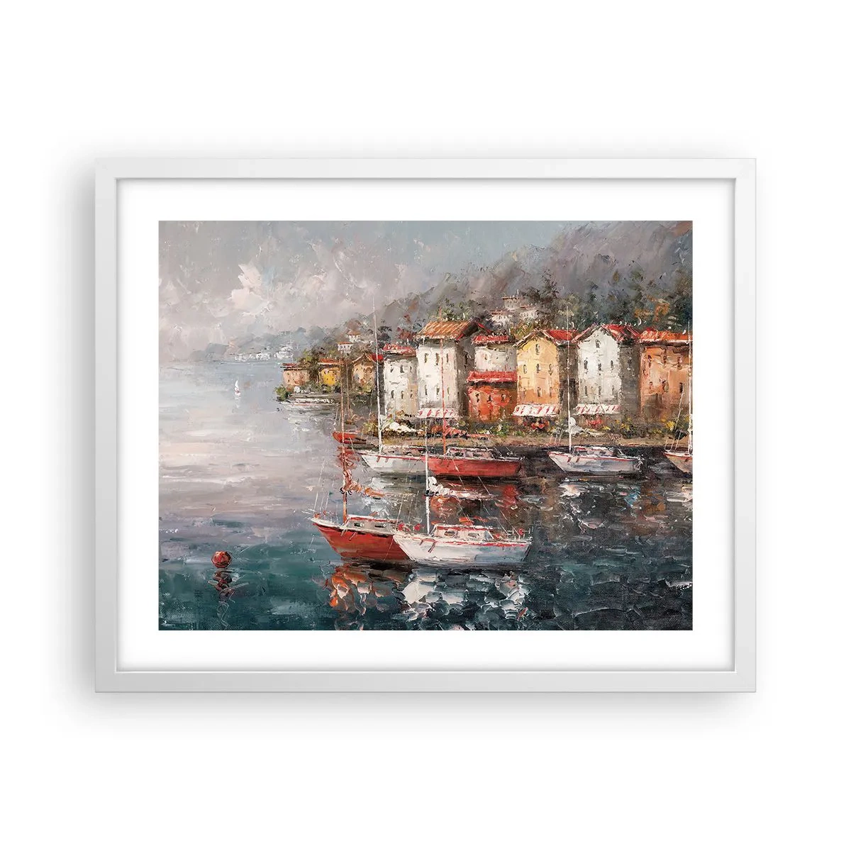 Affiche dans un cadre blanc - Poster - Havre romantique - 50x40 cm