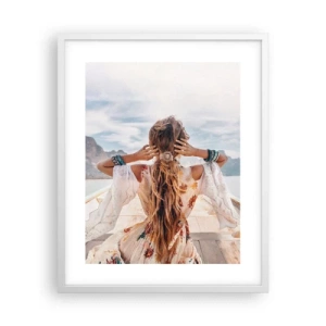 Affiche dans un cadre blanc - Poster - En route vers le bonheur - 40x50 cm