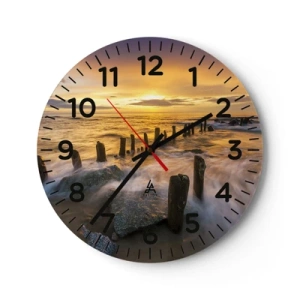 Horloge murale - Pendule murale - La beauté brute de la mer Baltique - 40x40 cm