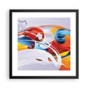 Affiche dans un cadre noir - Poster - La danse des éléments - 40x40 cm