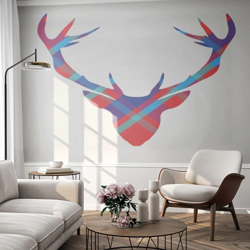 Papier Peint Photo Premium Sand - Cerf écossais - Abstraction, Cerf, Bois - 400x280 cm