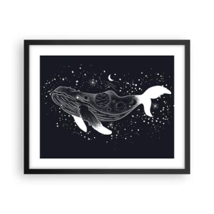 Affiche dans un cadre noir - Poster - Dans l'océan de l'univers - 50x40 cm