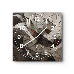 Horloge murale - Pendule murale - Circulation des couleurs de la terre - 40x40 cm