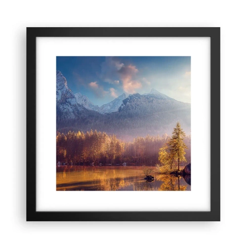 Affiche dans un cadre noir - Poster - Dans les montagnes et les vallées - 30x30 cm
