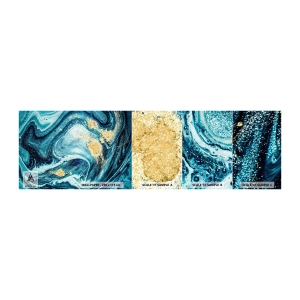 Échantillon de Papier Peint Autocollant Deluxe Sticker - Vortex bleu - Abstraction, Morceau, Modèle moderne - 100x30 cm