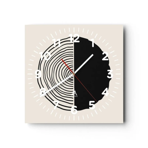 Horloge murale - Pendule murale - Moitié-moitié - 30x30 cm