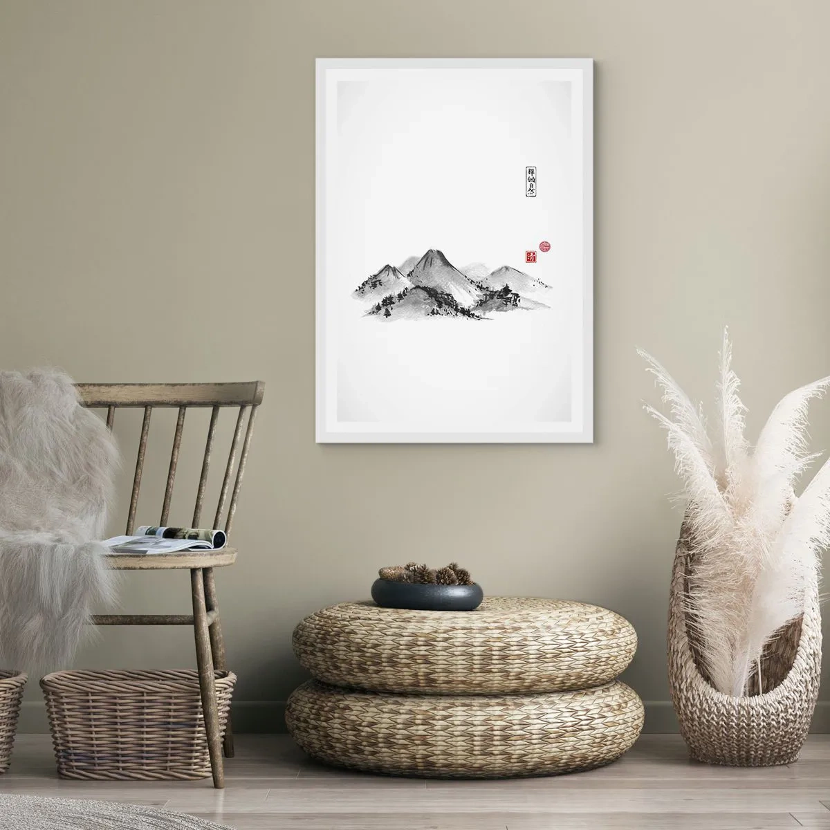 Affiche dans un cadre blanc - Poster - Au-delà de la distance - 40x50 cm