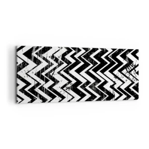 Impression sur toile - Image sur toile - Zig-blanc, zag-noir - 100x40 cm