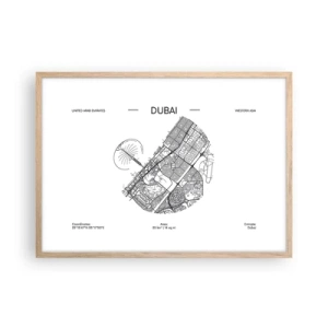 Affiche dans un chêne clair - Poster - Anatomie de Dubaï - 70x50 cm