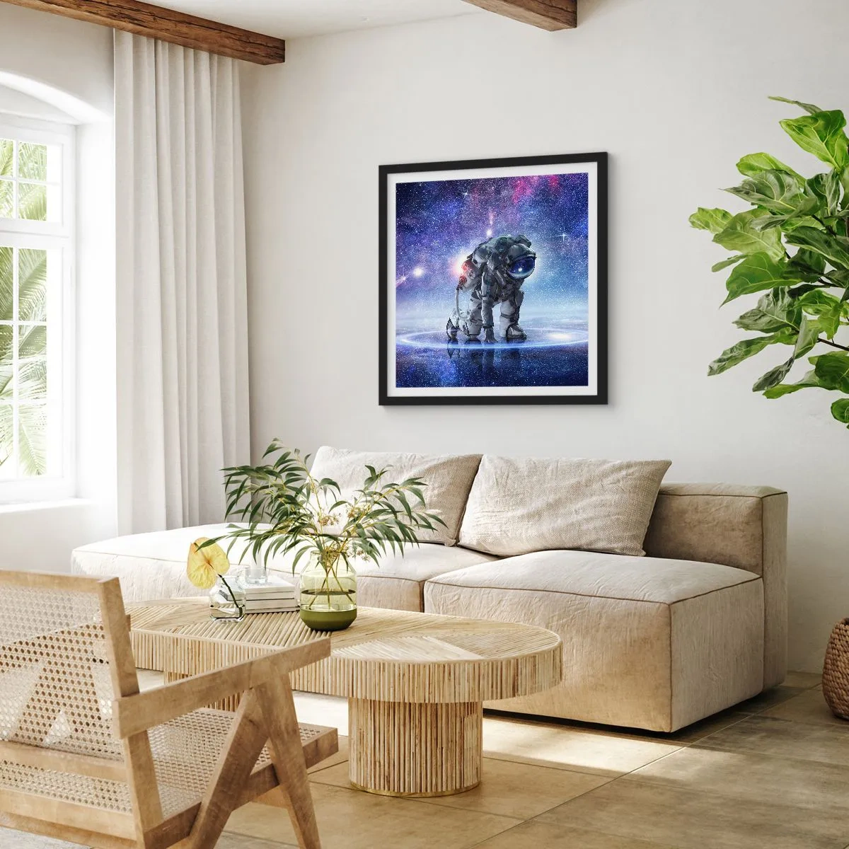 Affiche dans un cadre noir - Poster - Le ciel étoilé au dessus de moi - 40x40 cm