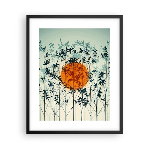 Affiche dans un cadre noir - Poster - Soleil japonnais - 40x50 cm
