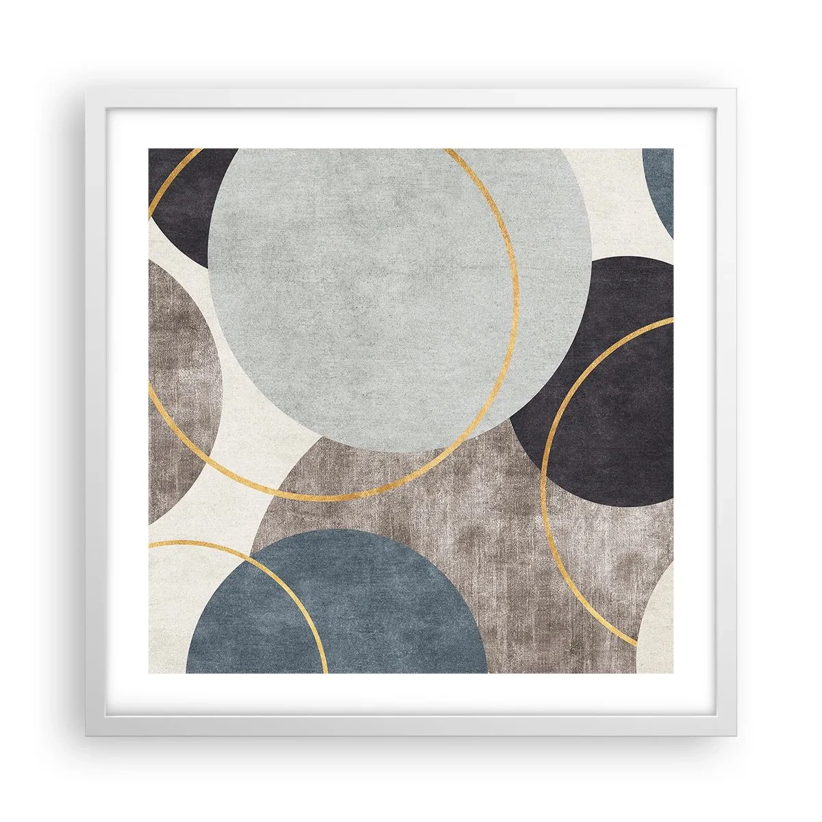 Affiche dans un cadre blanc - Poster - Cercles sur cercles - 50x50 cm