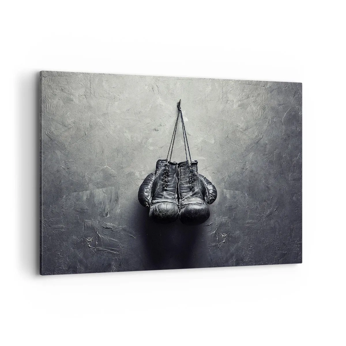 Impression sur toile - Image sur toile - De vieux gants de boxe contre le mur - 120x80cm - Un temps pour se battre et un temps pour la paix - Décoration murale moderne pour le salon et la chambre ARTTOR