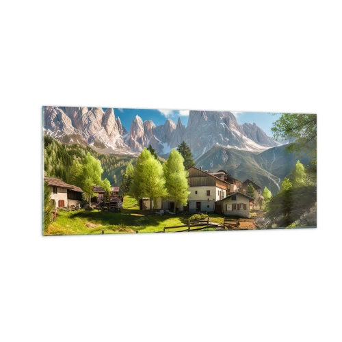 Impression sur verre - Image sur verre - Idylle alpine - 100x40 cm