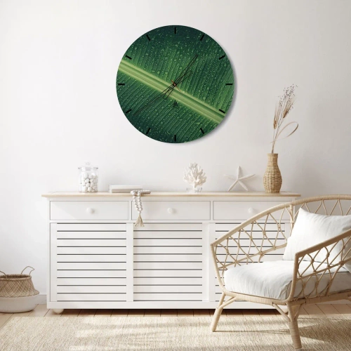 Horloge murale - Pendule murale - Structure de vert - 40x40 cm