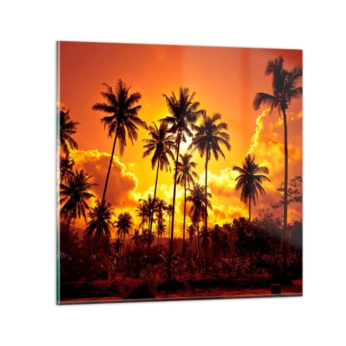 Impression sur verre - Image sur verre - Montagnes en feu, forêts en feu - 30x30 cm