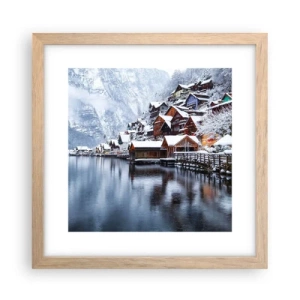 Affiche dans un chêne clair - Poster - En décoration hivernale - 30x30 cm