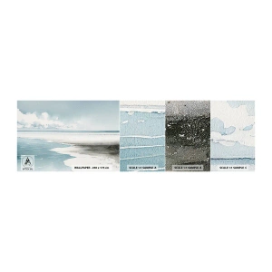 Échantillon de Papier Peint Autocollant Deluxe Sticker - Marée douce - Côte, Plage, Calme - 100x30 cm