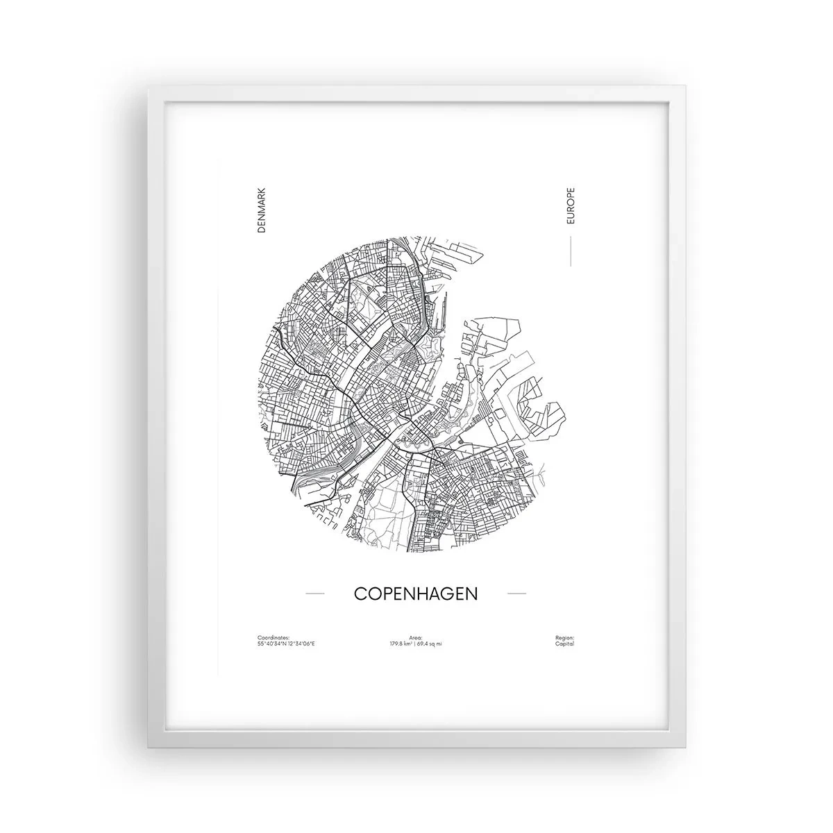Affiche dans un cadre blanc - Poster - Anatomie de Copenhague - 40x50 cm