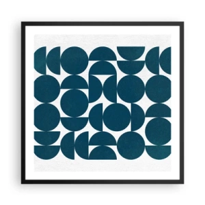 Affiche dans un cadre noir - Poster - Cercles et demi-cercles - 60x60 cm