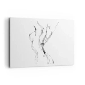 Impression sur toile - Image sur toile - Des lignes délicates et abstraites ressemblant à des traînées de fumée sur un fond clair - 100x70cm - Belle et forte - Décoration murale moderne pour le salon et la chambre ARTTOR