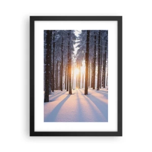 Affiche dans un cadre noir - Poster - Clairement en noir et blanc - 30x40 cm