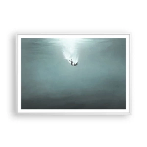 Affiche dans un cadre blanc - Poster - Dans les bras de l'océan - 100x70 cm